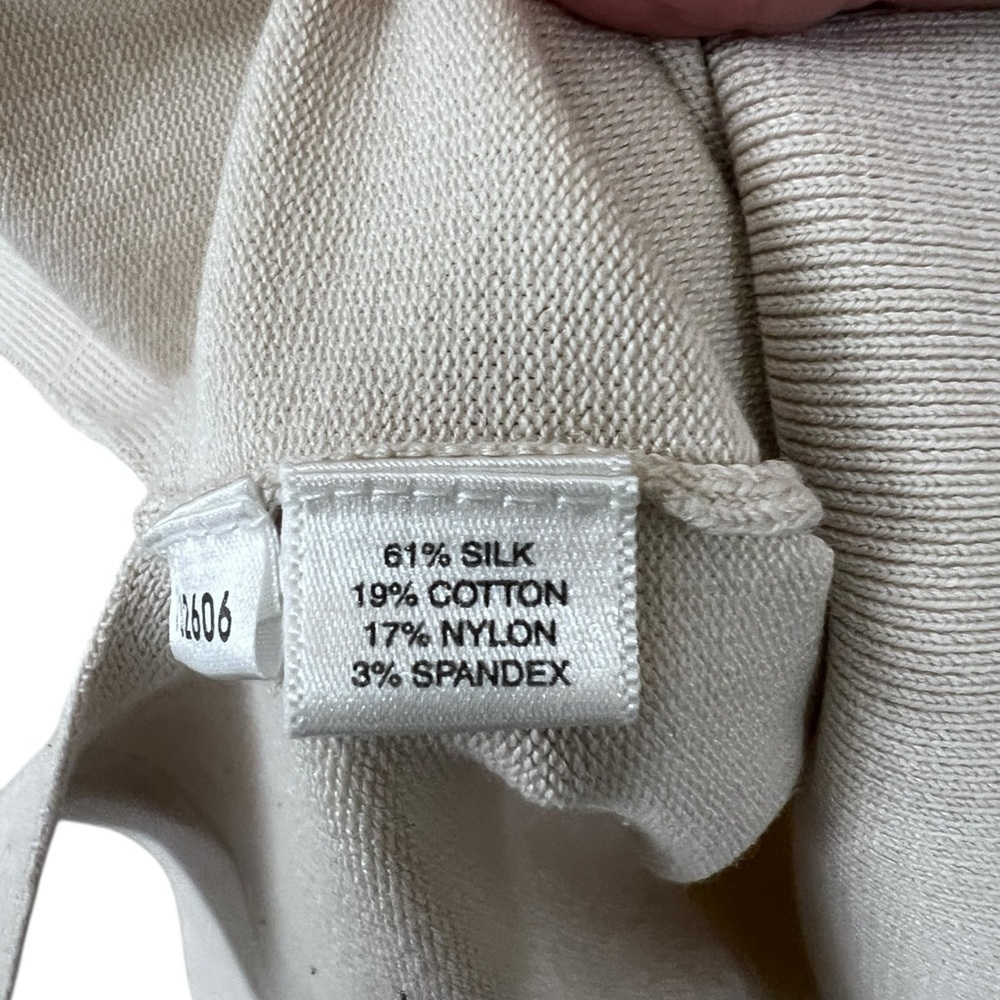 Ann Taylor Cream Silk Button Down Shirt - Picture 3 of 5